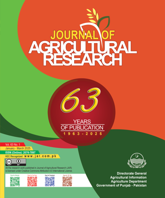 					View Vol. 63 No. 1 (2025): Journal of Agricultural Research.
				